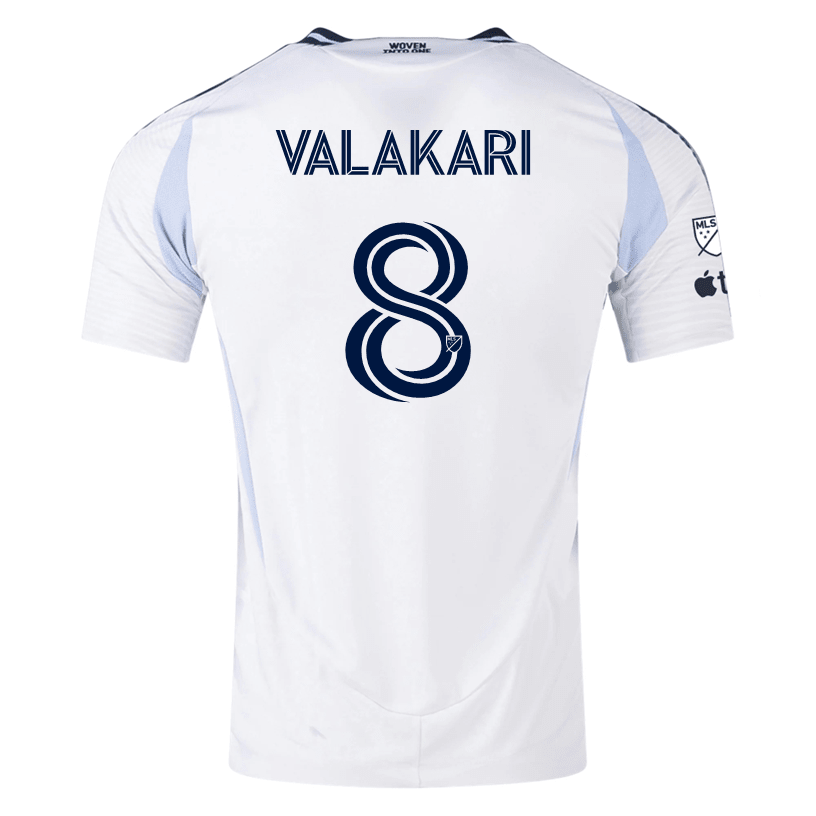 adidas San Diego FC Authentic Onni Valakari Away Jersey 25/26 w/ MLS & Apple Patch (White) | SoccerWearhouse