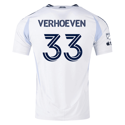 adidas San Diego FC Authentic Oscar Verhoeven Away Jersey 25/26 w/ MLS & Apple Patch (White) - S