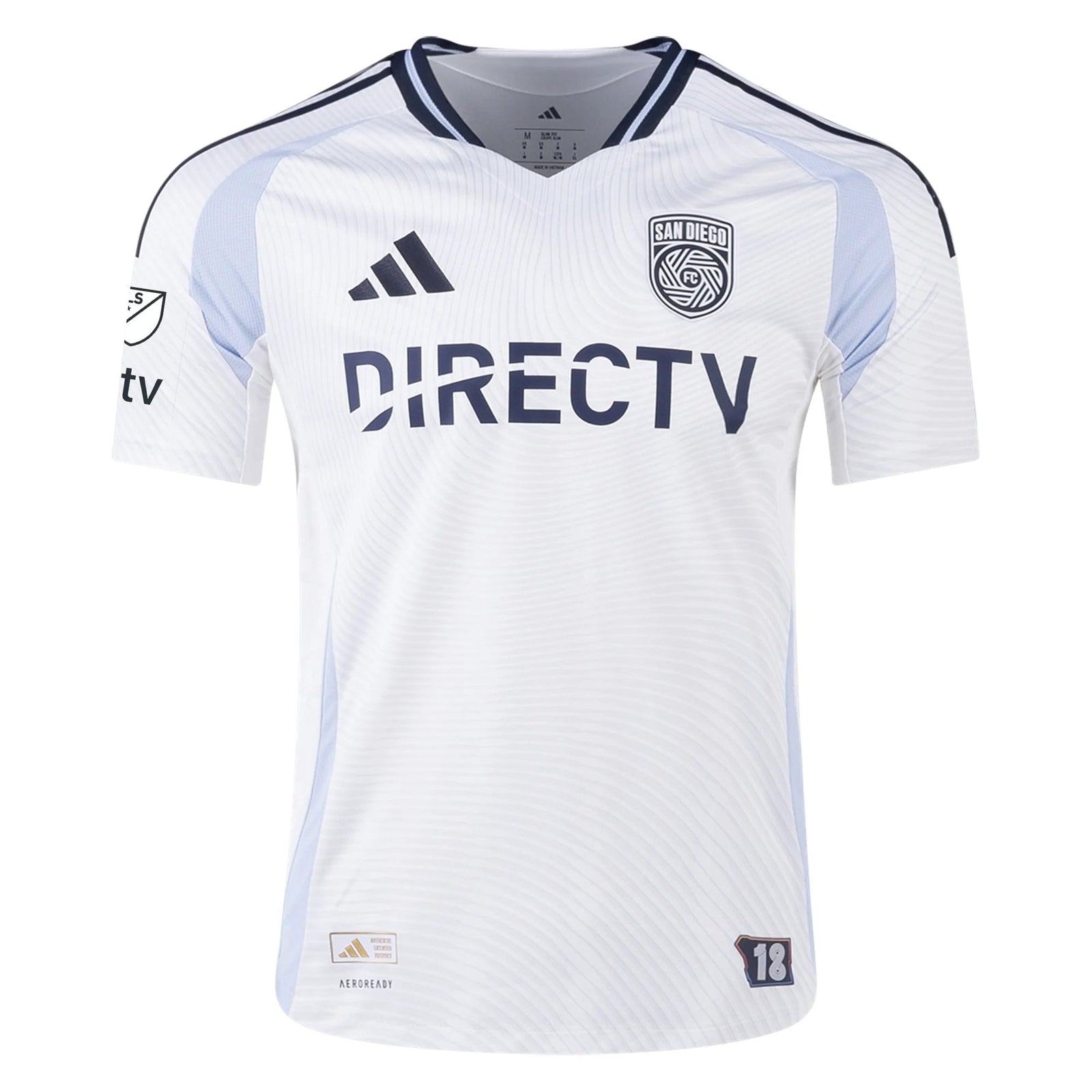 adidas San Diego FC Authentic Tomás Ángel Away Jersey 25/26 w/ MLS & Apple Patch (White) | SoccerWearhouse