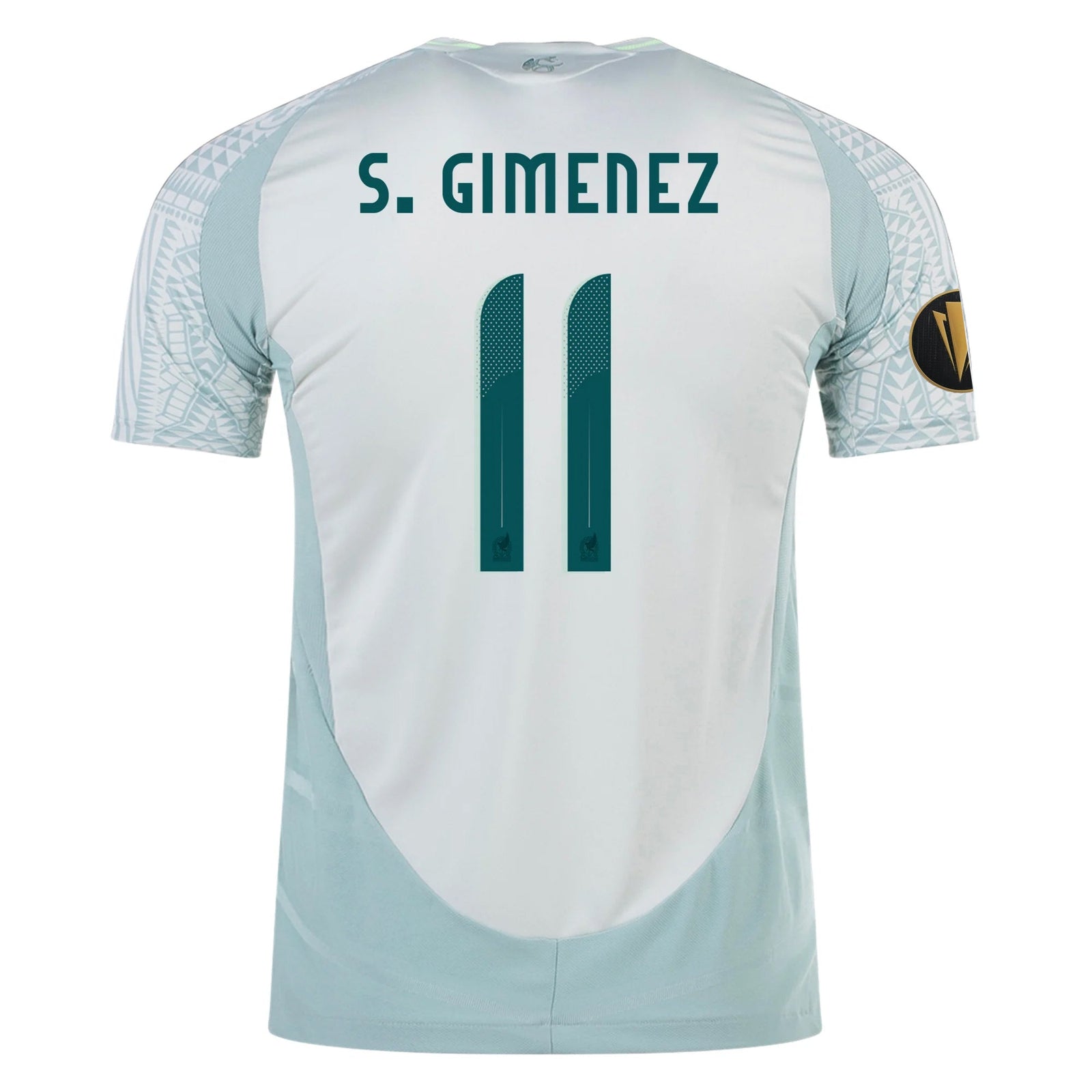 adidas Santi Gimenez Mexico Authentic Away Jersey 24/25 w/ Gold Cup 2025 Patches (Linen Green) | SoccerWearhouse