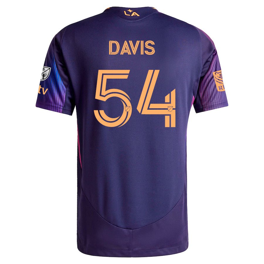 adidas Sean Davis LA Galaxy Authentic Away Jersey w/ MLS + Apple TV + RBC Sponsor 25/26 (Purple) | SoccerWearhouse