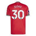 adidas Sesko Men's Manchester United Home Jersey 25/26 w/ EPL + NRFR Patches (Red)