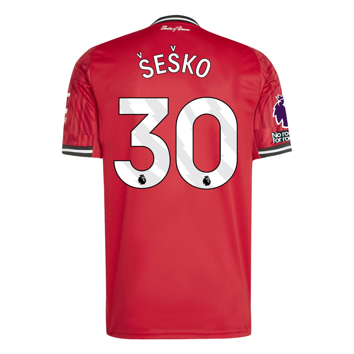 adidas Sesko Men's Manchester United Home Jersey 25/26 w/ EPL + NRFR Patches (Red) | SoccerWearhouse