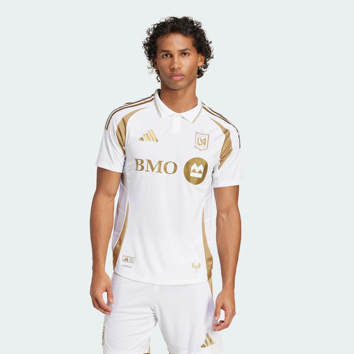 adidas Son Heung - min (Korean) LAFC Authentic Away Jersey w/ MLS + Apple + Ford Logo 25/26 (White/Gold) | SoccerWearhouse