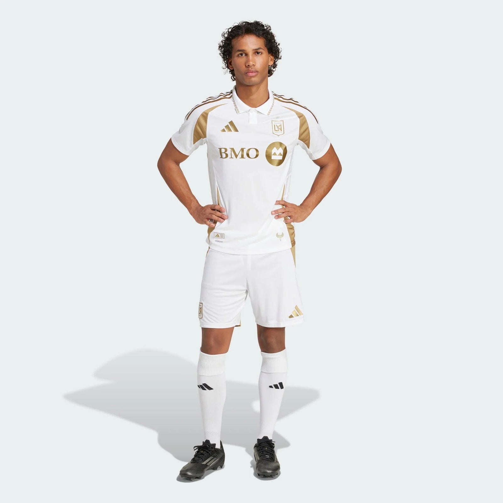 adidas Son Heung - min (Korean) LAFC Authentic Away Jersey w/ MLS + Apple + Ford Logo 25/26 (White/Gold) | SoccerWearhouse