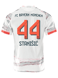adidas Stanisic Authentic Away Jersey 25/26 w/ Sponsor + Meister Bundesliga Patch (White/Red]
