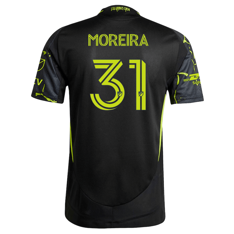 adidas Steven Moreira Columbus Crew Authentic Away Jersey w/ MLS Patches 25/26 (Black/Yellow) | SoccerWearhouse
