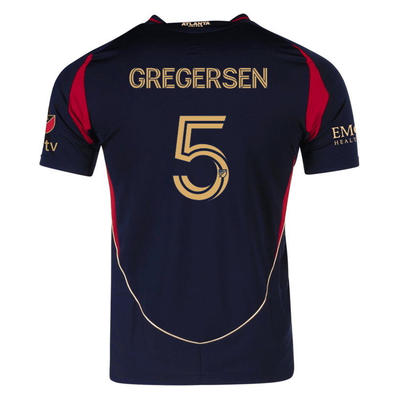 adidas Stian Gregersen Atlanta United Authentic Home Jersey w/ MLS Patches 25/26 (Red/Black) | SoccerWearhouse