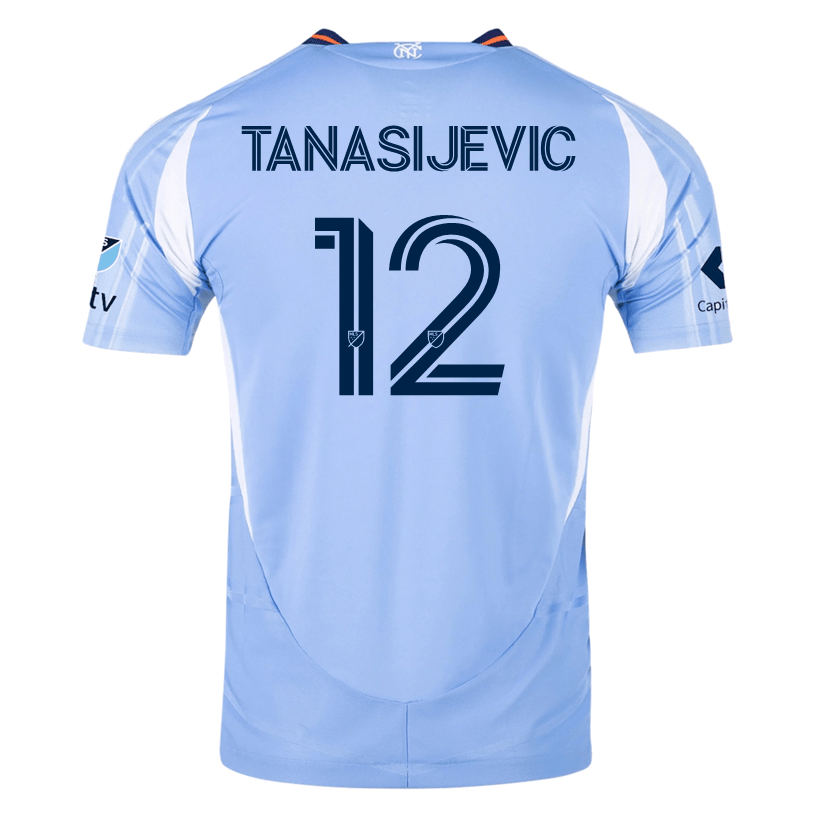 adidas Strahinja Tanasijević New York City FC Authentic Home Jersey 25/26 w/ MLS Patches (Bahia Light Blue) | SoccerWearhouse