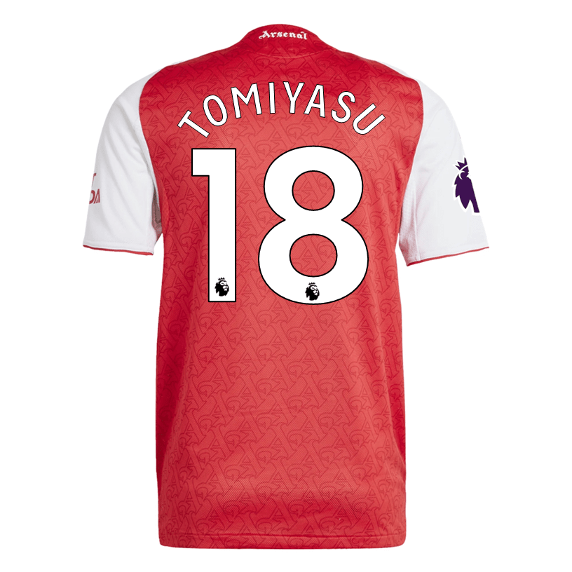 adidas Takehiro Tomiyasu Arsenal FC Authentic Home Jersey 25/26 w/ EPL Patch (Better Scarlet/White | SoccerWearhouse
