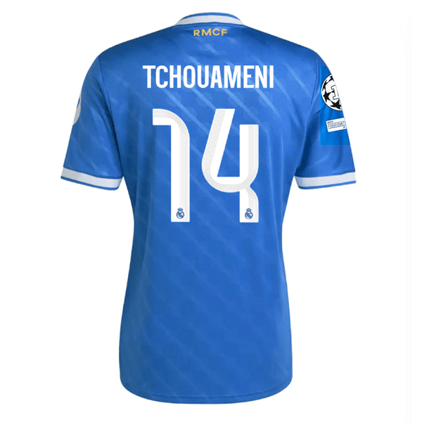 adidas Tchouameni Men's Real Madrid Third Jersey 25/26 w/ Champions Le