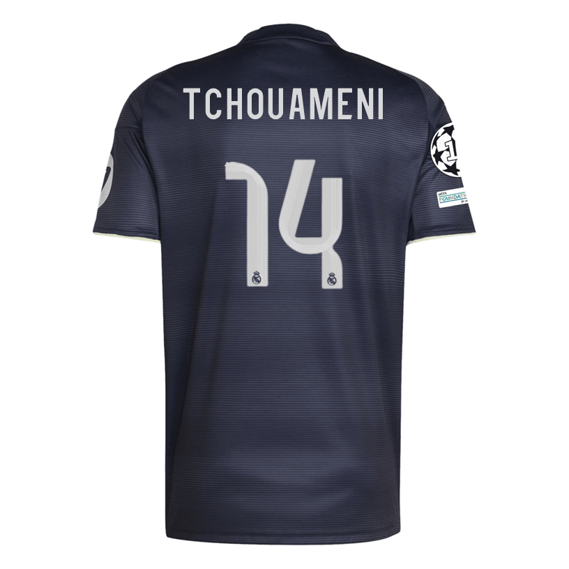 adidas Tchouaméni Real Madrid 25/26 Away Jersey w/ Champions League Patches (Legend Ink) | SoccerWearhouse