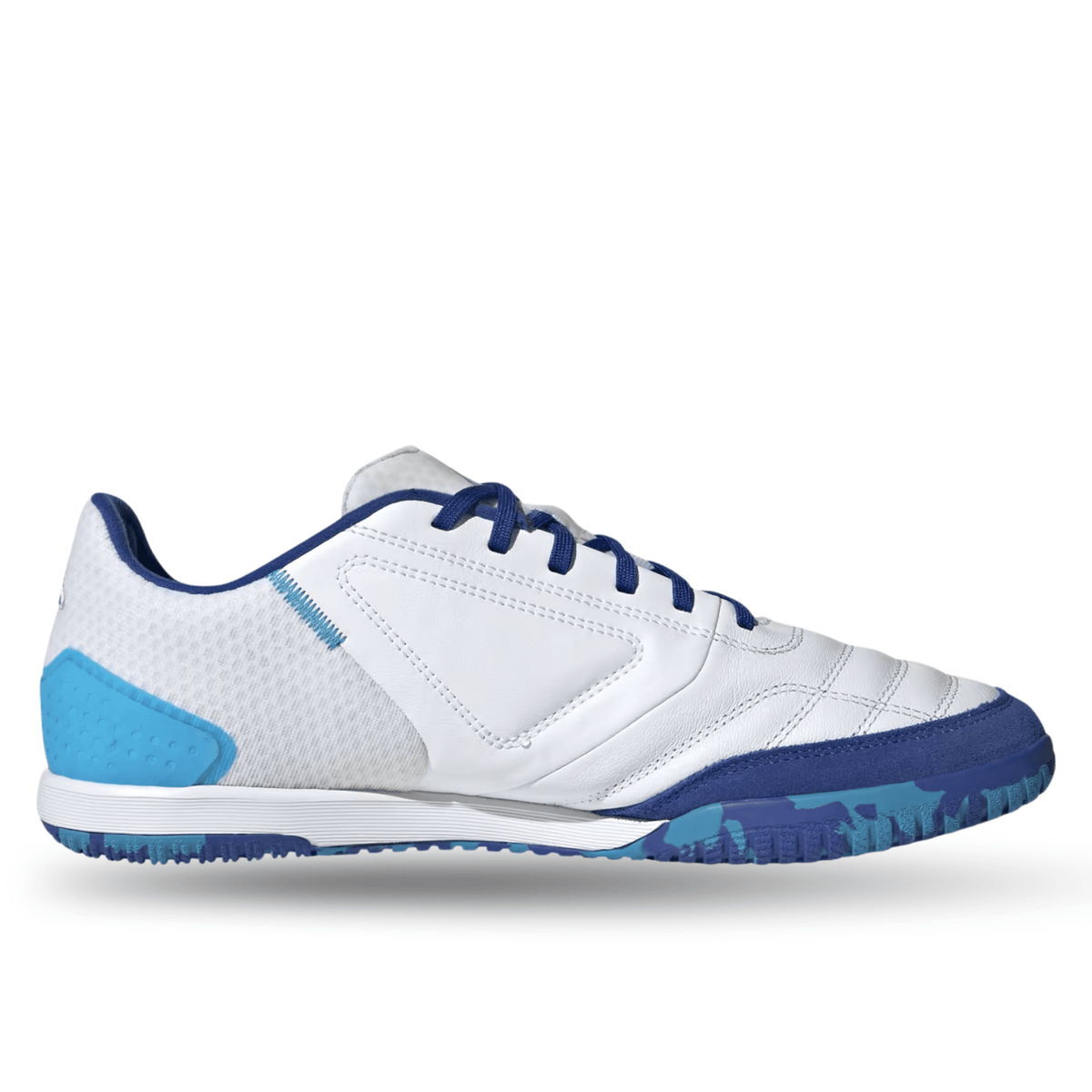 adidas Top Sala Competition Indoor Soccer Shoes (White/Bold Aqua/Team Royal Blue) | SoccerWearhouse