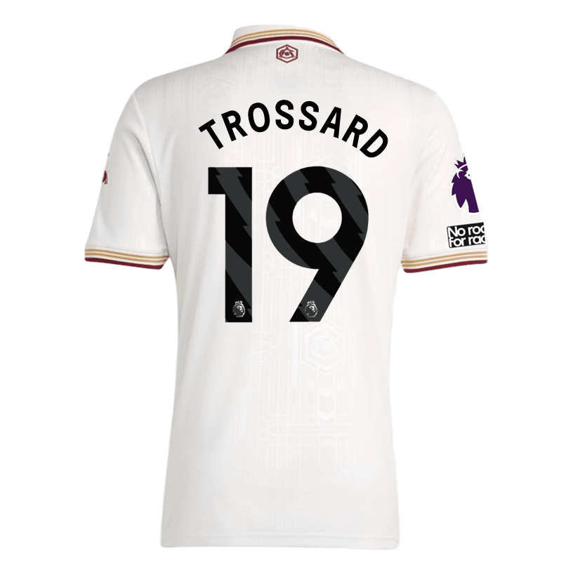 adidas Trossard Men's Arsenal FC Third Jersey 25/26 w/ NRFR + EPL Patches (White/Burgundy) | SoccerWearhouse