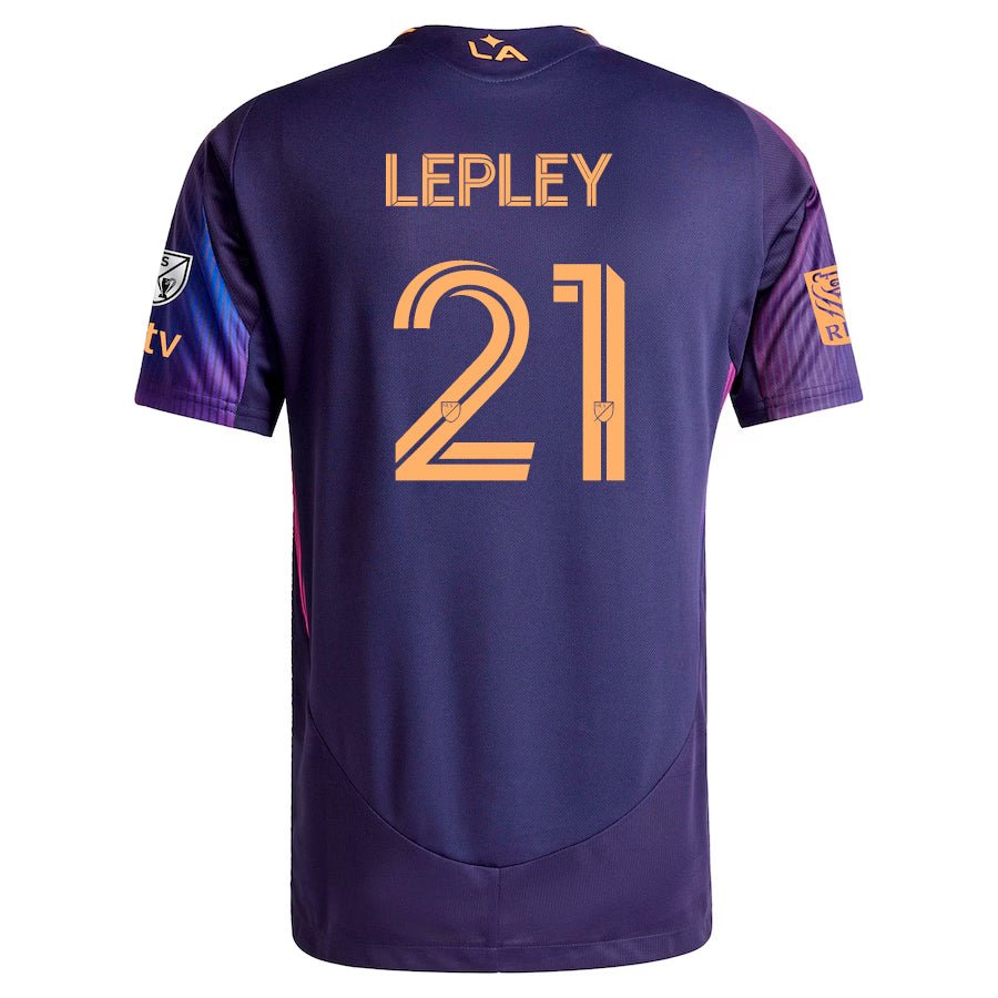 adidas Tucker Lepley LA Galaxy Authentic Away Jersey w/ MLS + Apple TV + RBC Sponsor 25/26 (Purple) | SoccerWearhouse