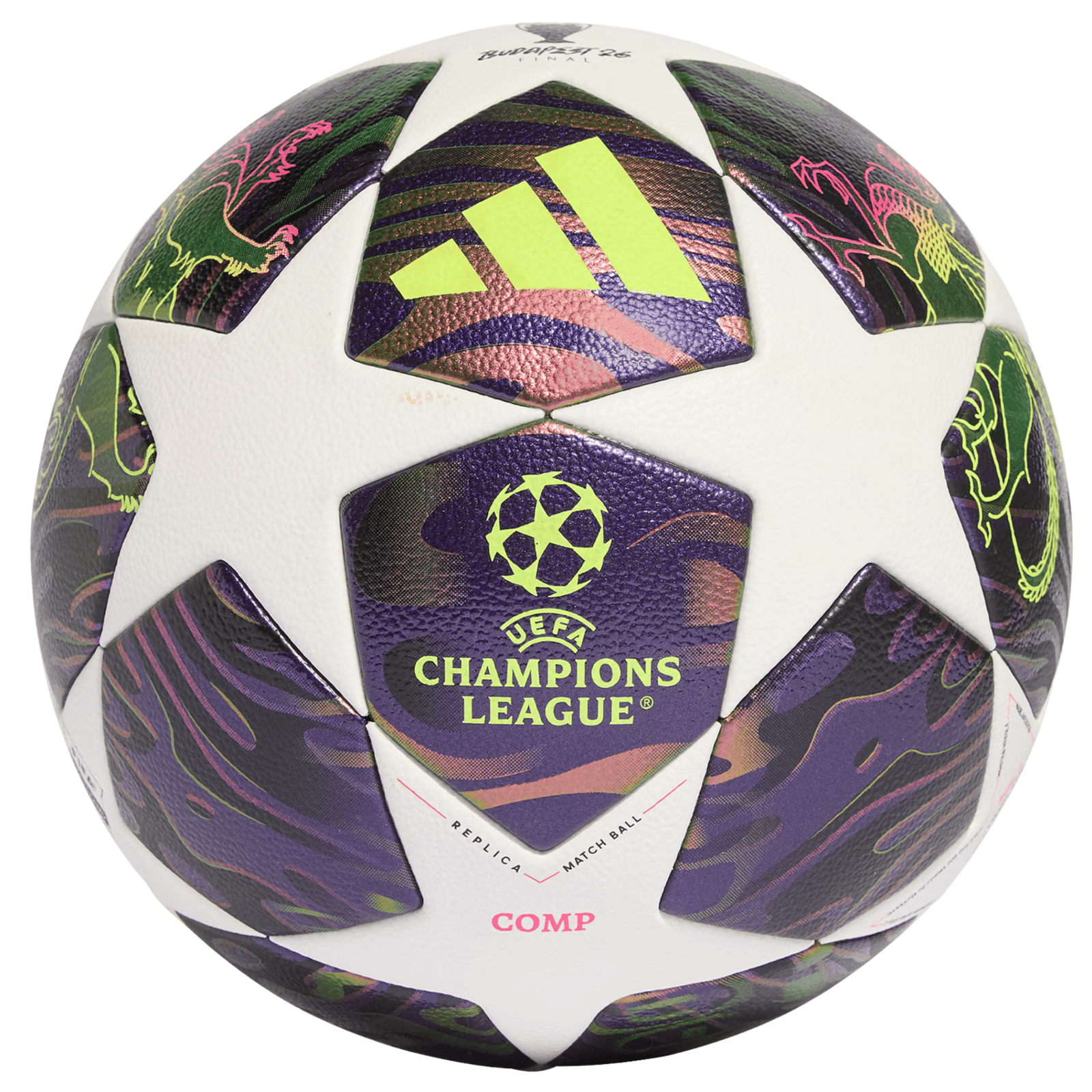adidas UCL 25/26 Competition Final Soccer Ball (Dark Purple/White/Solar Yellow) | SoccerWearhouse