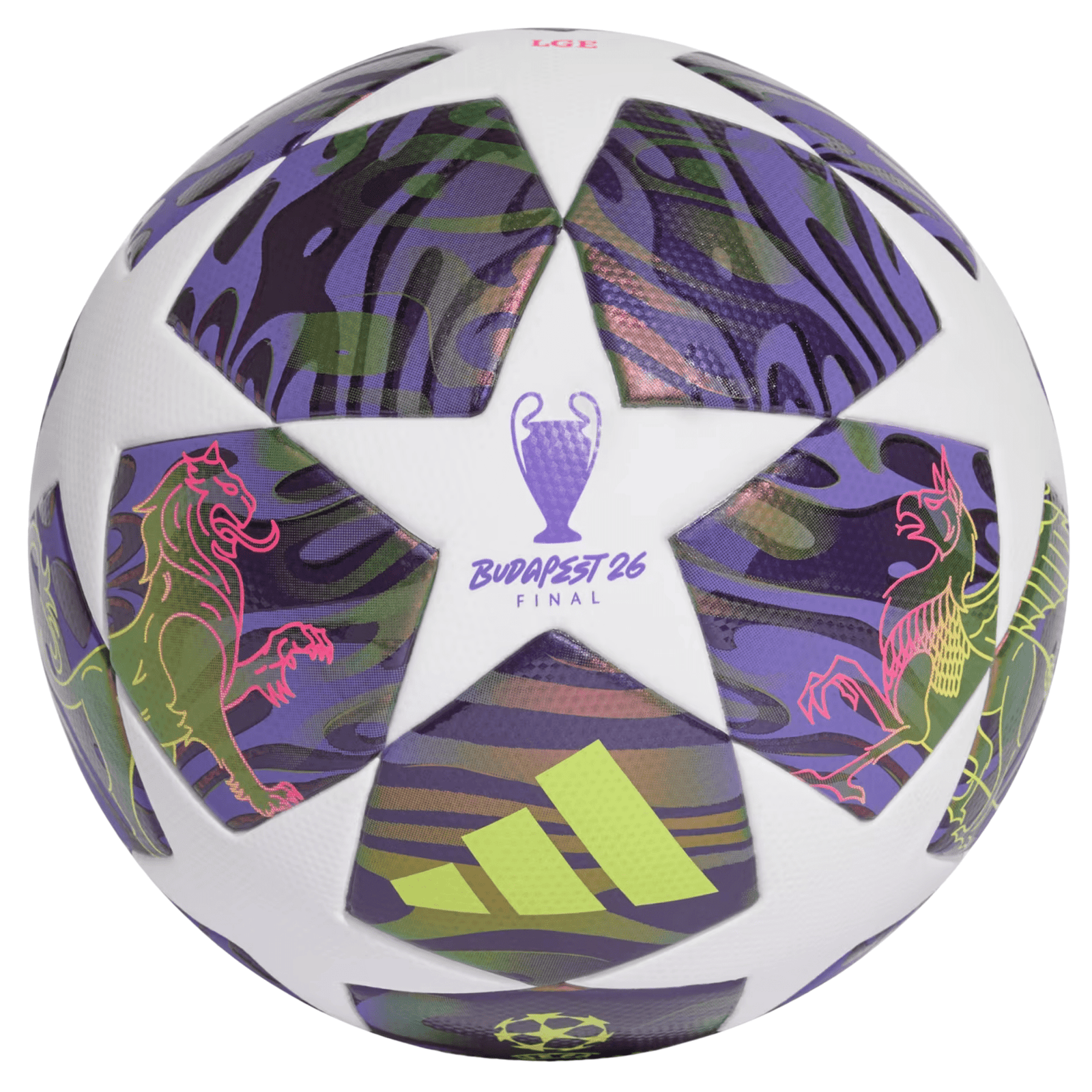 adidas UCL 25/26 League Top Final Soccer Ball (Dark Purple/White/Solar Yellow) | SoccerWearhouse
