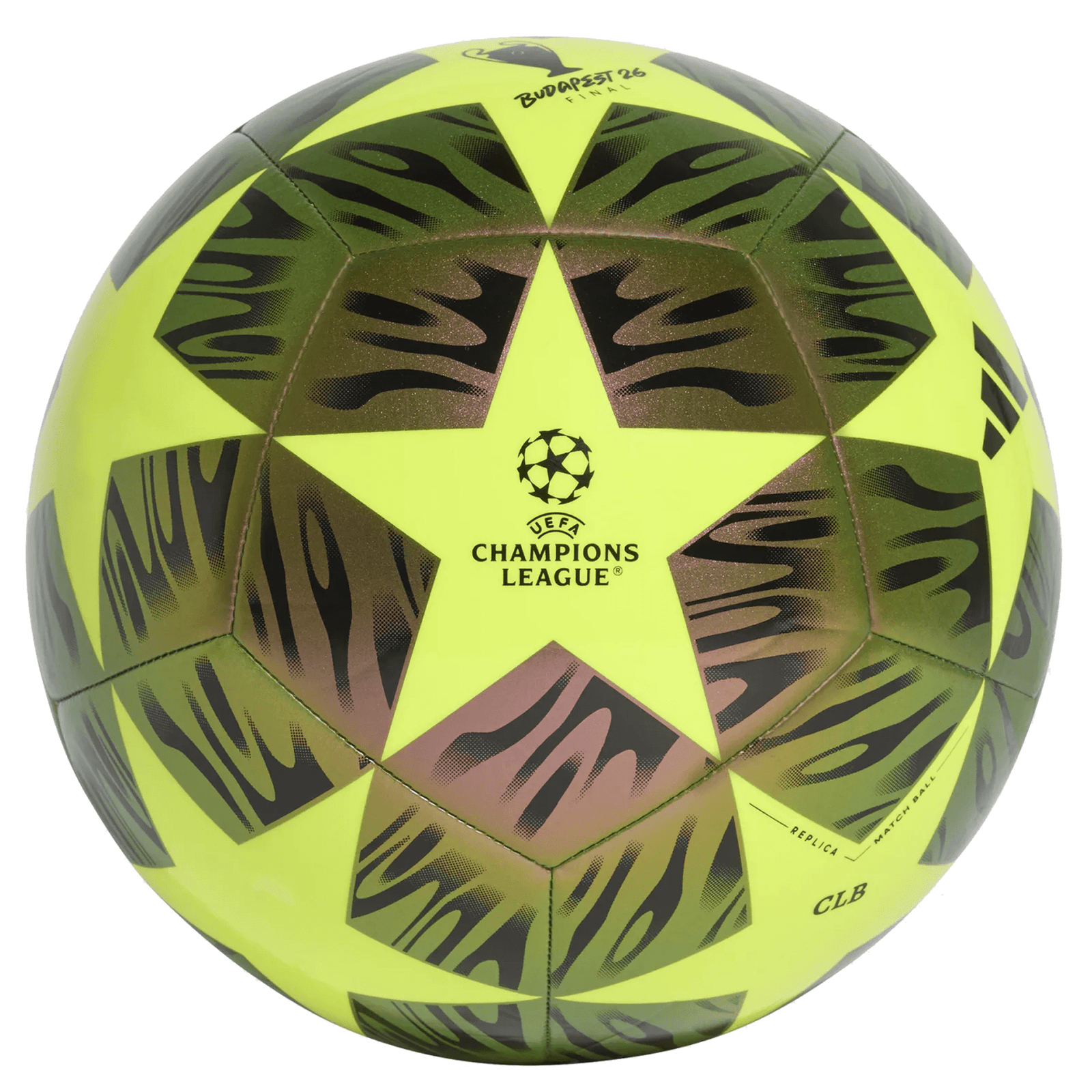 adidas UCL Club Final Ball 25/26 (Black/Solar Yellow) | SoccerWearhouse