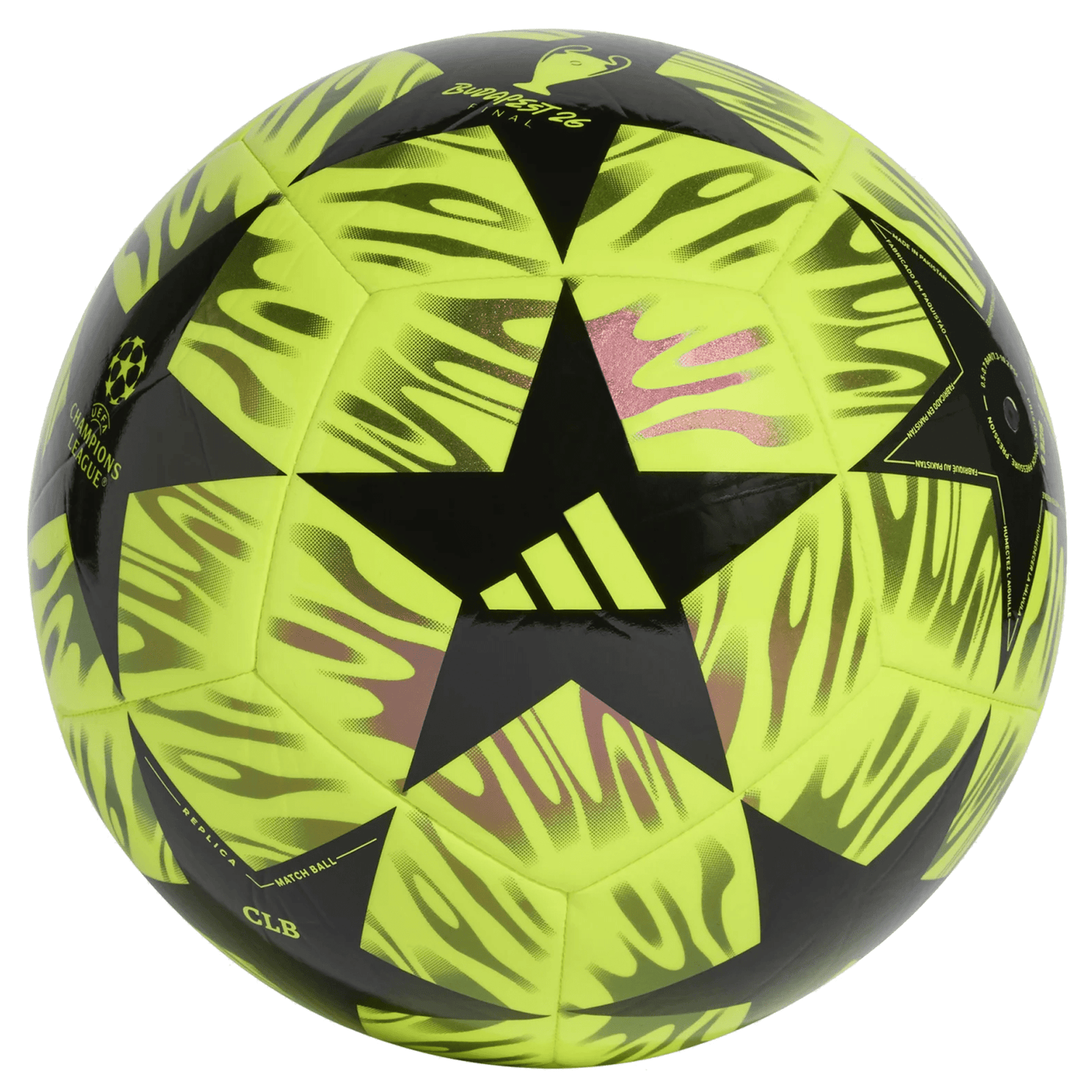adidas UCL Club Final Ball 25/26 (Solar Yellow/Black) | SoccerWearhouse