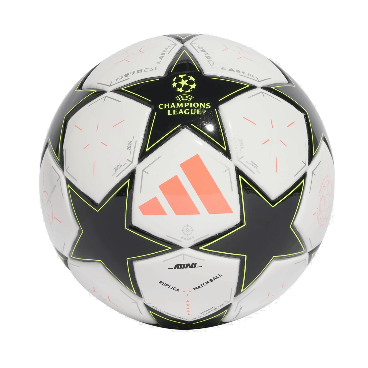 adidas UCL Mini Ball 24/25 (White/Black/Solar Yellow) | SoccerWearhouse