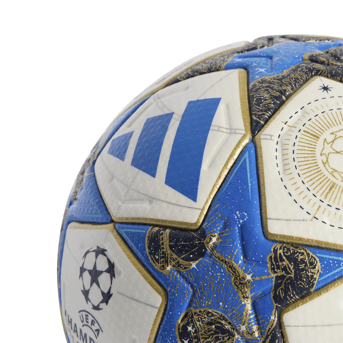 adidas UCL Pro Official Match Ball 25/26 (White/Dark Blue/Pantone/Gold Metallic) | SoccerWearhouse