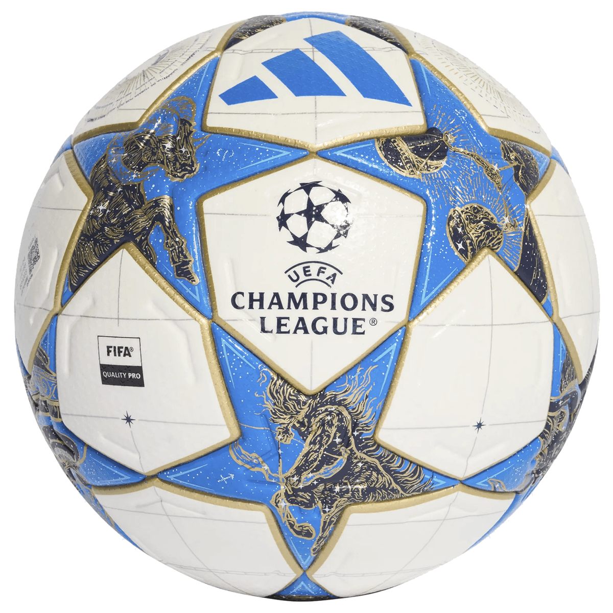 adidas UCL Pro Official Match Ball 25/26 (White/Dark Blue/Pantone/Gold Metallic) | SoccerWearhouse
