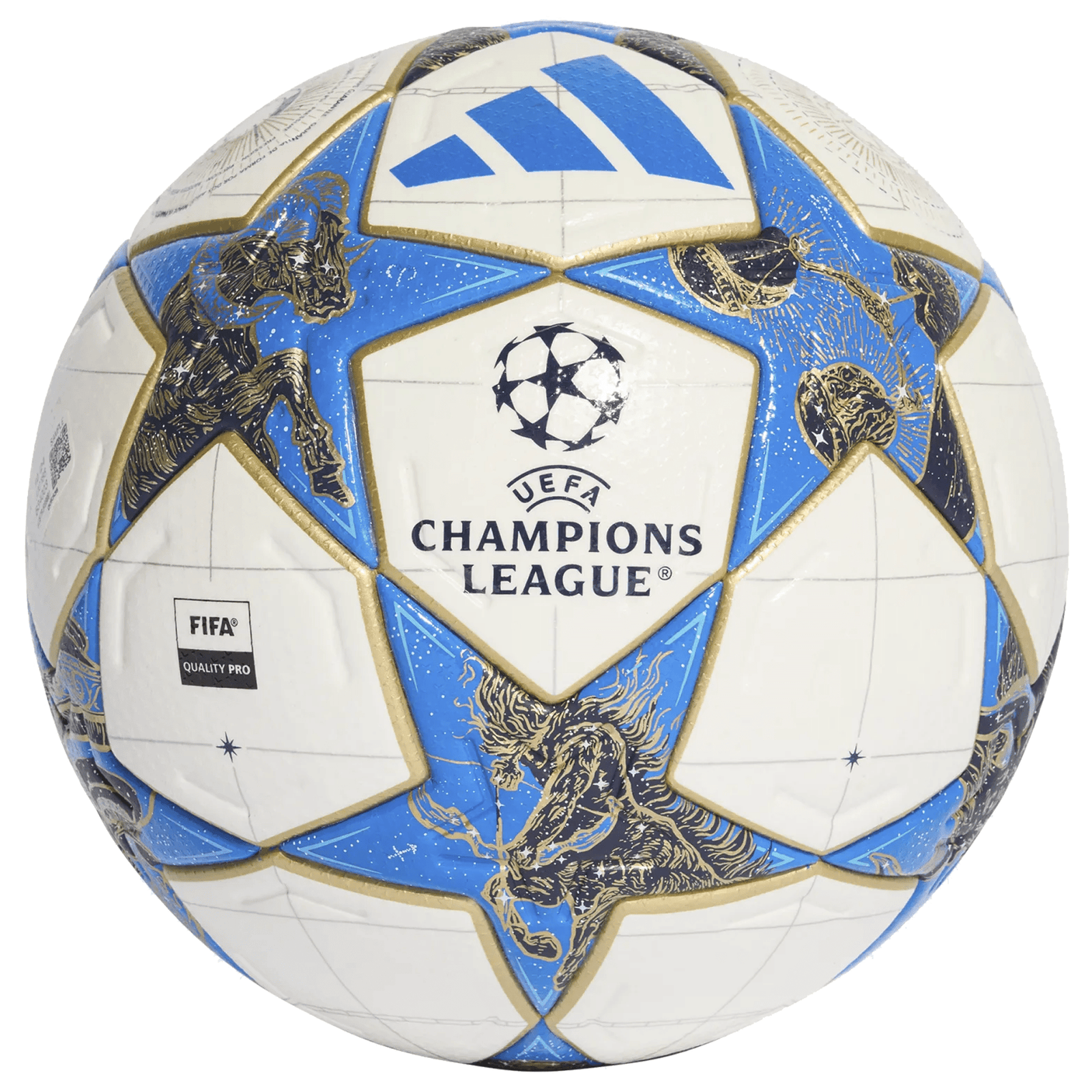 adidas UCL Pro Official Match Ball 25/26 (White/Dark Blue/Pantone/Gold Metallic) | SoccerWearhouse