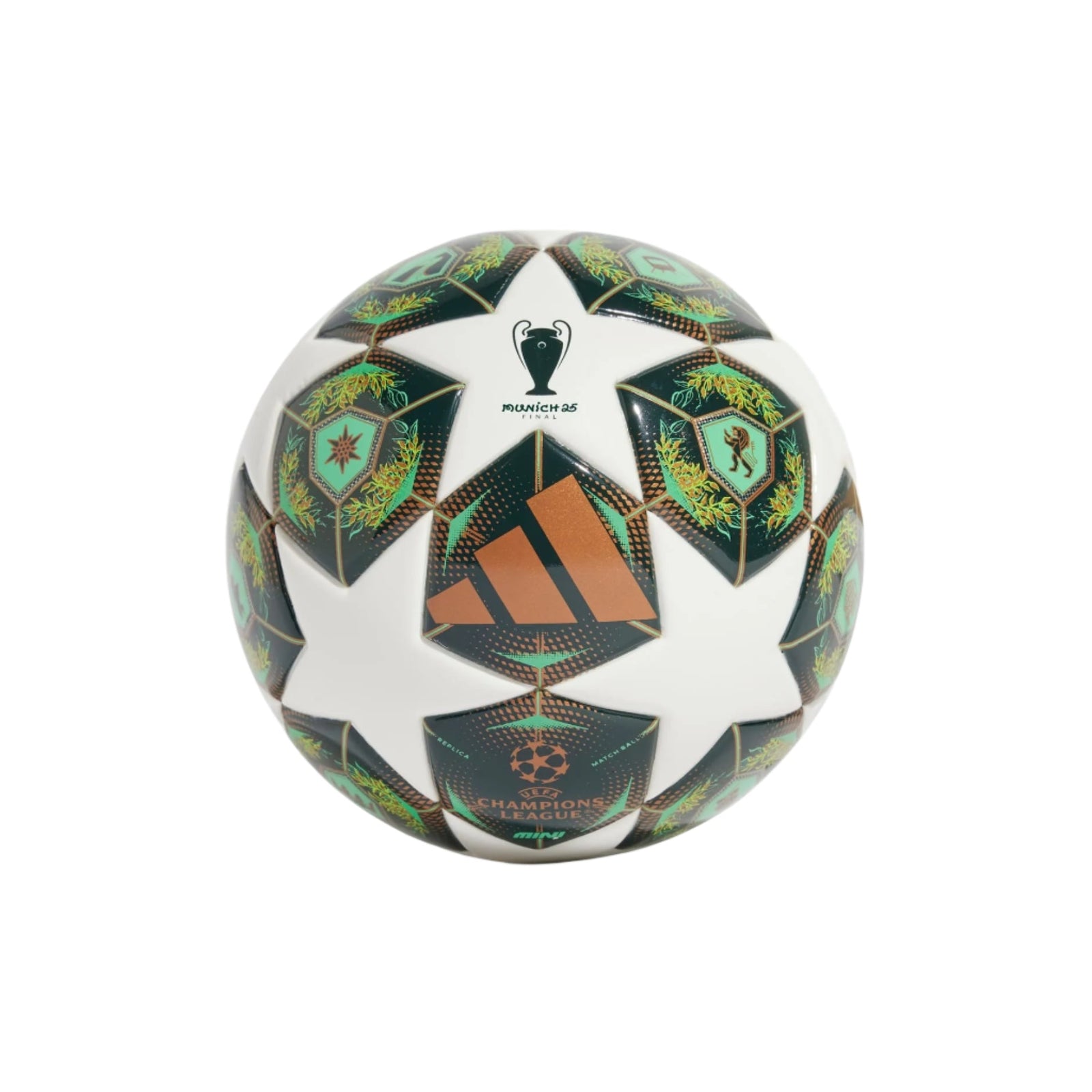 adidas UEFA Champions League 24/25 Knockout Stages Mini Ball (White/Green/Slime) | SoccerWearhouse