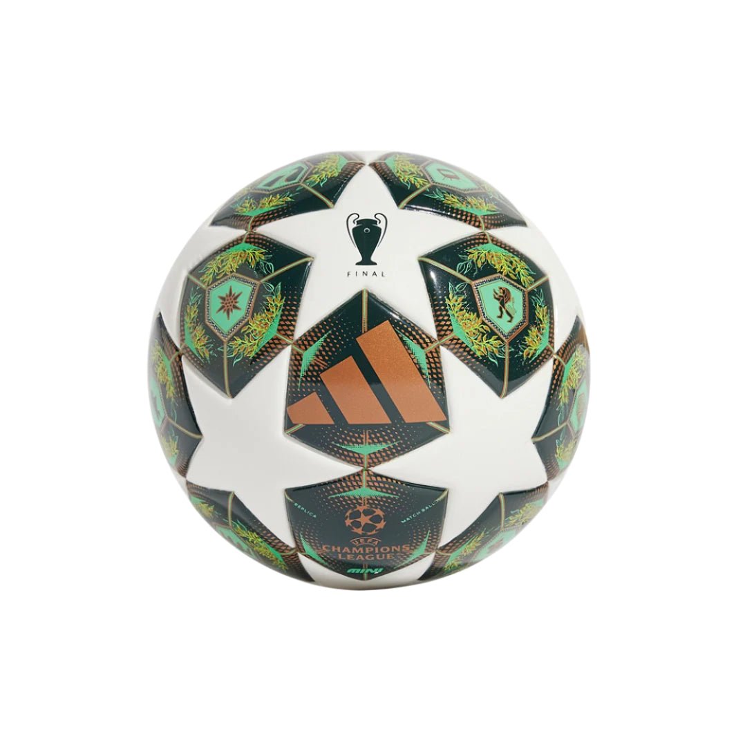 adidas UEFA Champions League 24/25 Knockout Stages Mini Ball (White/Green/Slime) | SoccerWearhouse