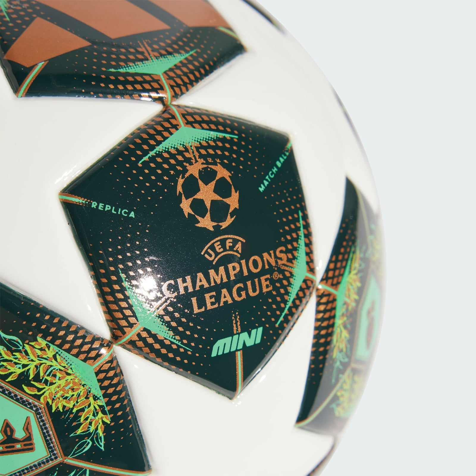 adidas UEFA Champions League 24/25 Knockout Stages Mini Ball (White/Green/Slime) | SoccerWearhouse