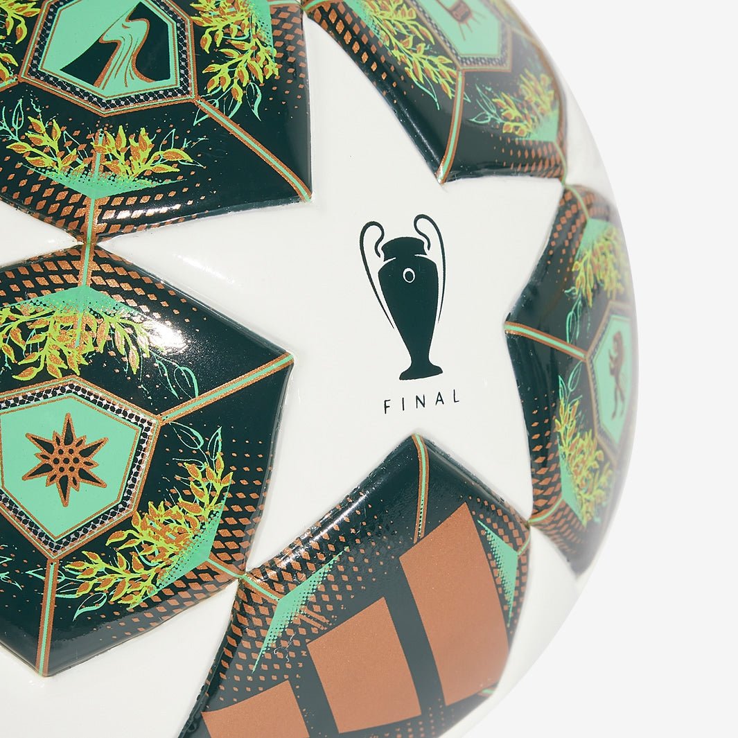 adidas UEFA Champions League 24/25 Knockout Stages Mini Ball (White/Green/Slime) | SoccerWearhouse