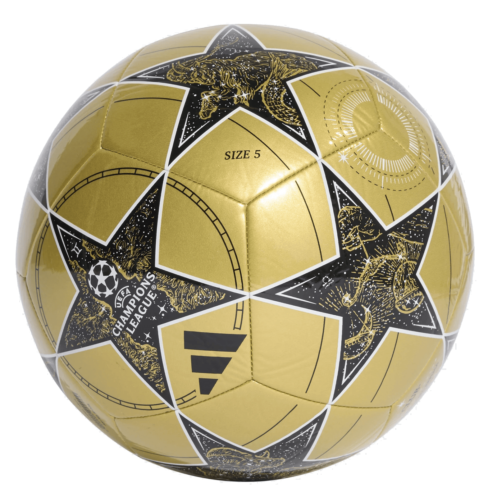 adidas UEFA Champions League Club Ball (Gold Metallic/Black/White) | SoccerWearhouse