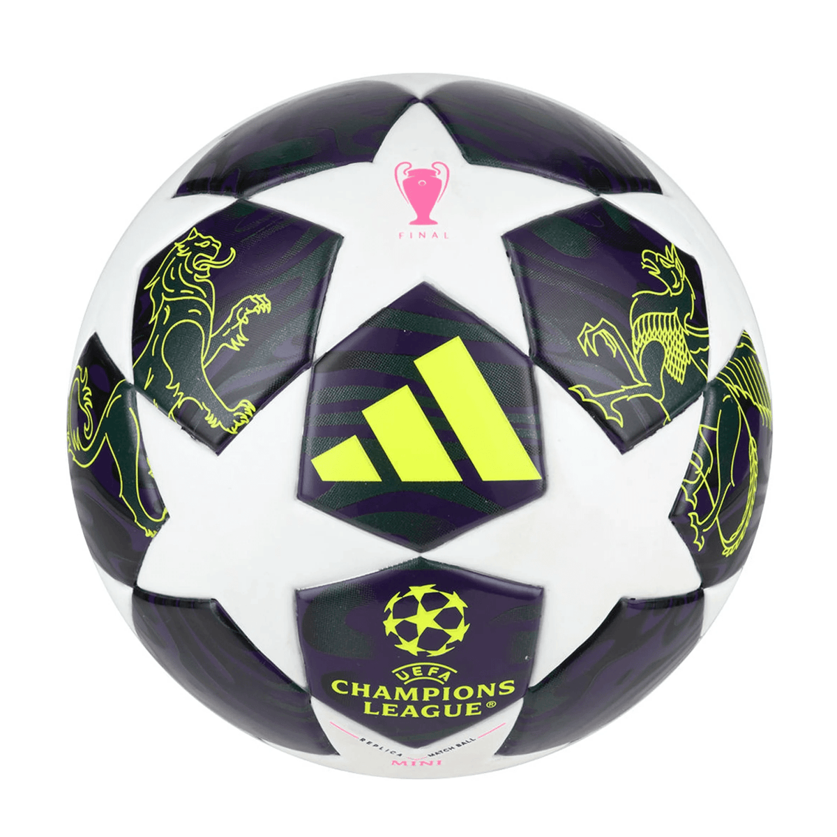 adidas UEFA Champions League Final Mini Soccer Ball 25/26 (Dark Purple/White/Solar Yellow) | SoccerWearhouse