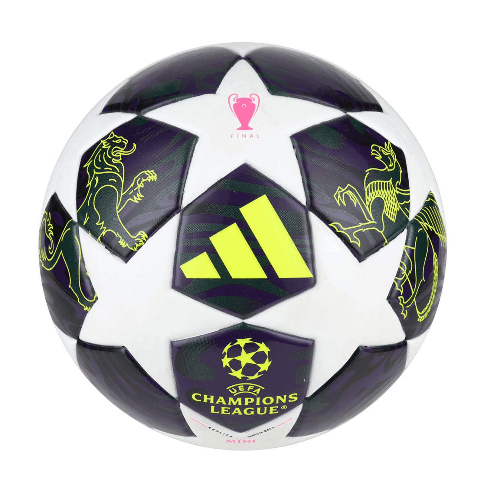 adidas UEFA Champions League Final Mini Soccer Ball 25/26 (Dark Purple/White/Solar Yellow) | SoccerWearhouse