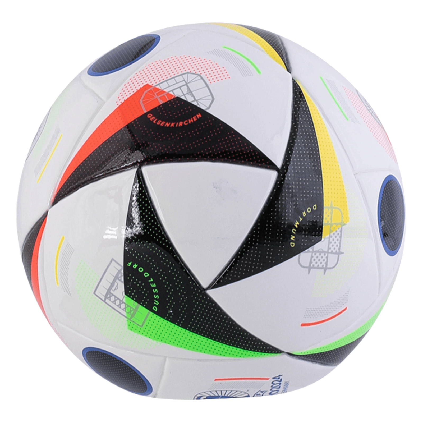 adidas UEFA Euro 2024 Mini Ball (White/Black/Glory Blue) | SoccerWearhouse