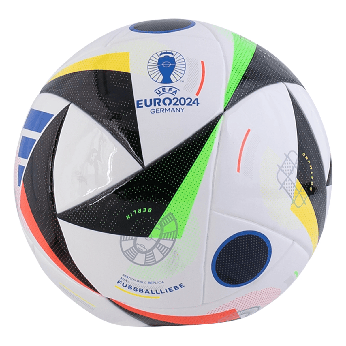 adidas UEFA Euro 2024 Mini Ball (White/Black/Glory Blue) | SoccerWearhouse