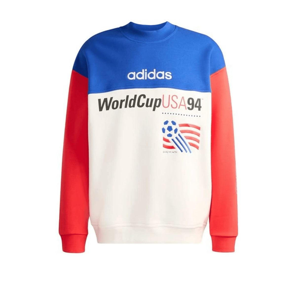 Adidas United States 94 Graphic Crewneck Sweatshirt (White/Red/Blue) | SoccerWearhouse