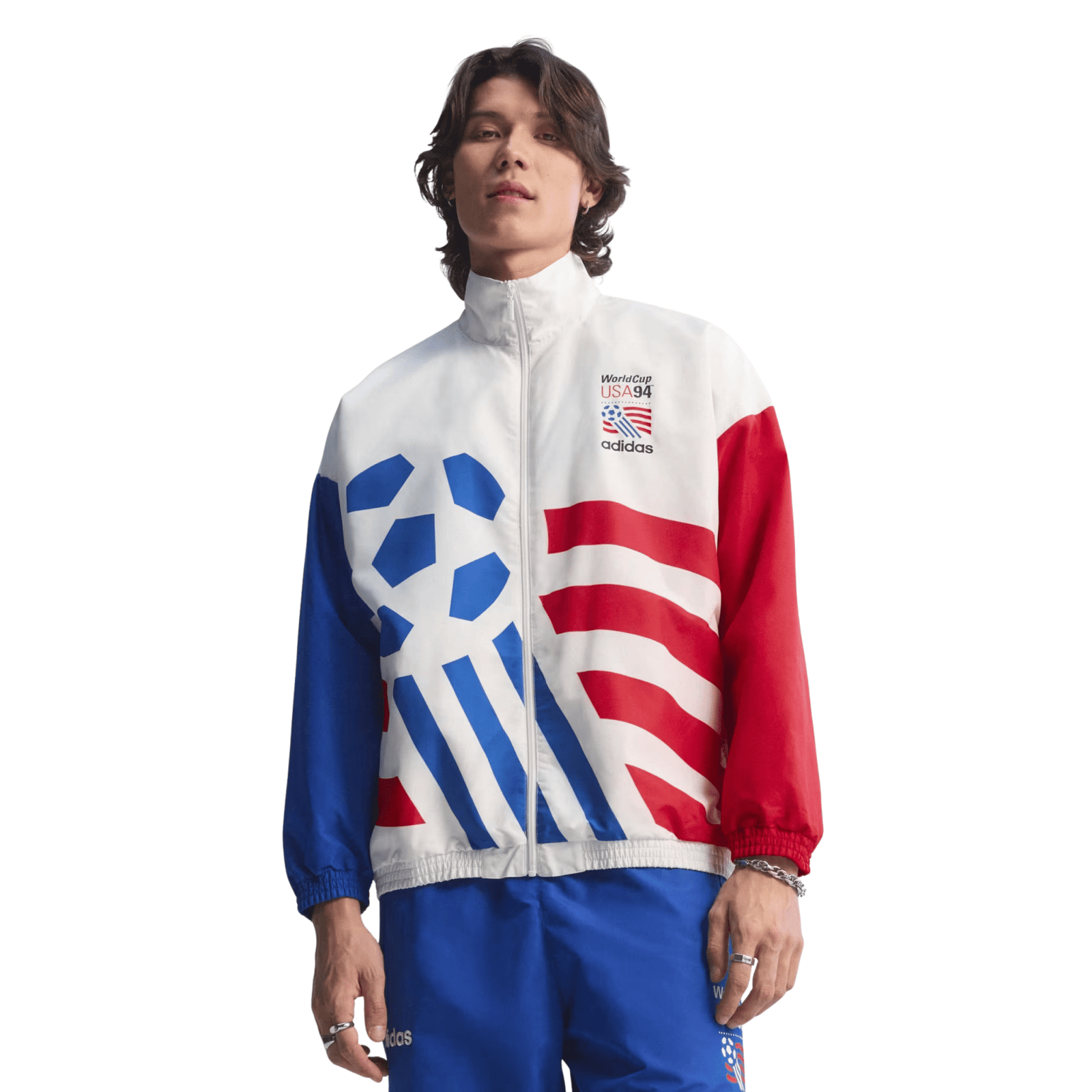 adidas USA 94 Graphic Woven Track Top Jacket (White) | SoccerWearhouse