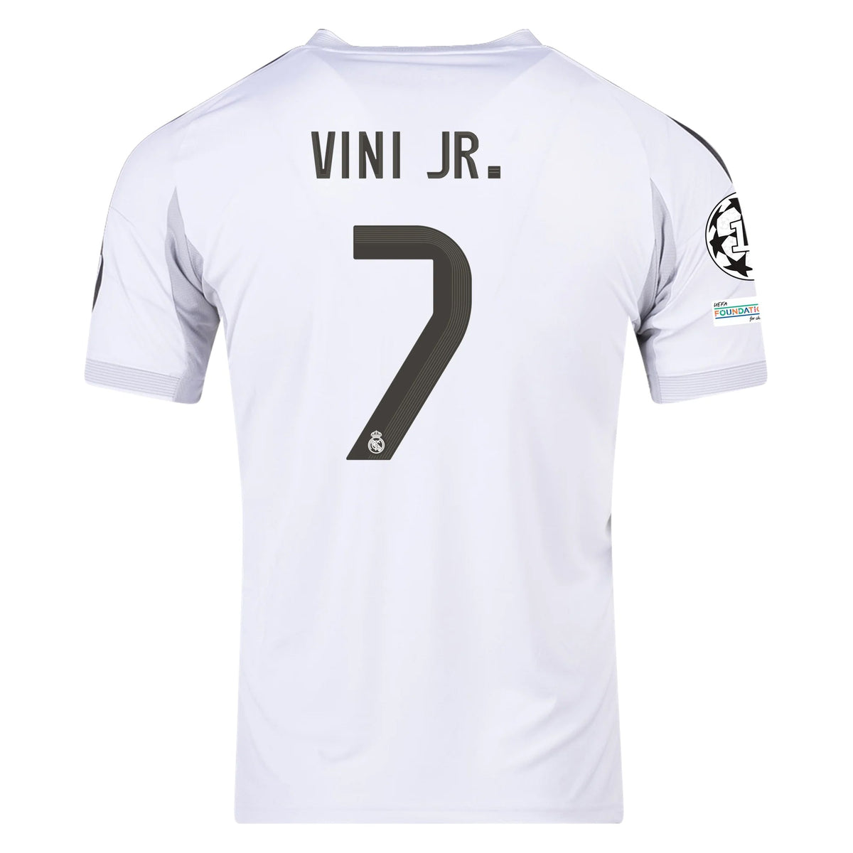 adidas Vini Jr. Real Madrid 25/26 Home Jersey w/ Champions League Patches (White) | SoccerWearhouse