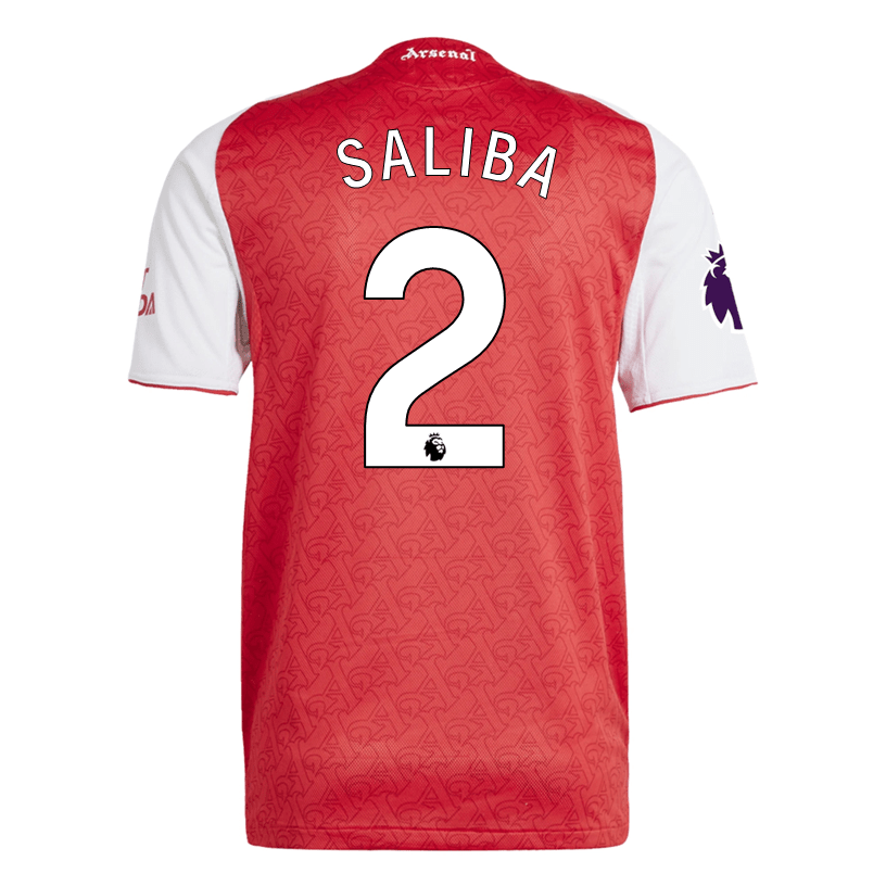 adidas William Saliba Arsenal FC Authentic Home Jersey 25/26 w/ EPL Patch (Better Scarlet/White) | SoccerWearhouse