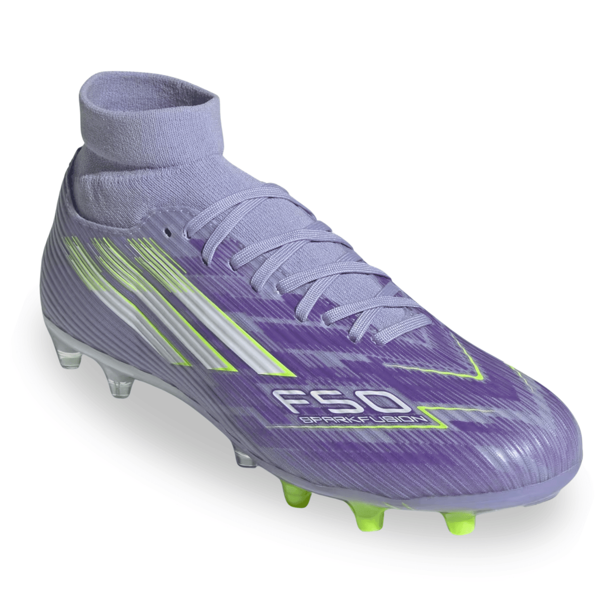 adidas Womens F50 Sparkfusion League FG/MG Soccer Cleats (Lucid Lemon/Purple Rush) | SoccerWearhouse