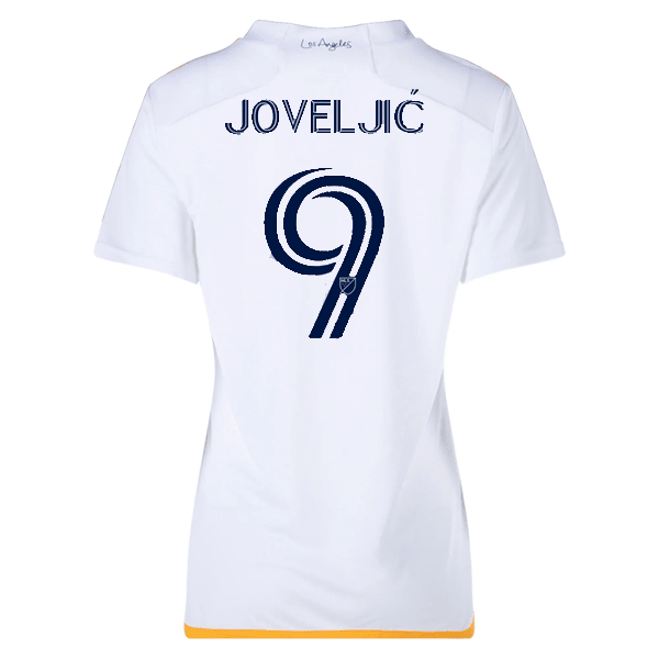 adidas Womens LA Galaxy Dejan Joveljić Home Jersey 24/25 (White/Yellow/Navy) | SoccerWearhouse