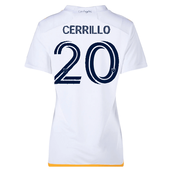 adidas Womens LA Galaxy Edwin Cerrillo Home Jersey 24/25 (White/Yellow/Navy) | SoccerWearhouse