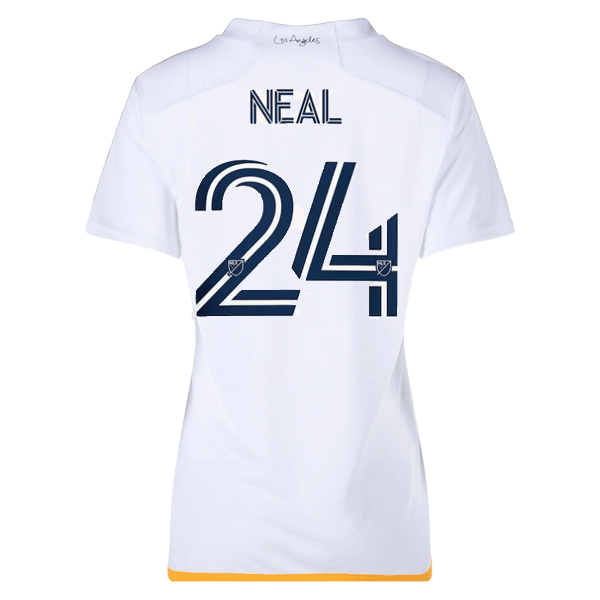 adidas Womens LA Galaxy Jalen Neal Home Jersey 24/25 (White/Yellow/Navy) | SoccerWearhouse