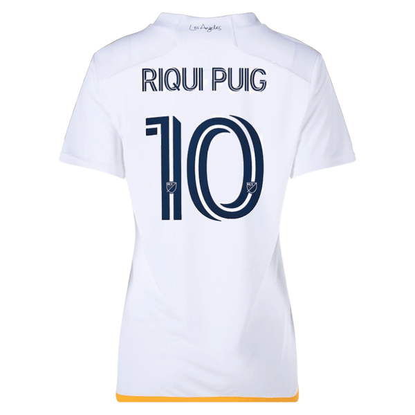 adidas Womens LA Galaxy Riqui Puig Home Jersey 24/25 (White/Yellow/Navy) | SoccerWearhouse