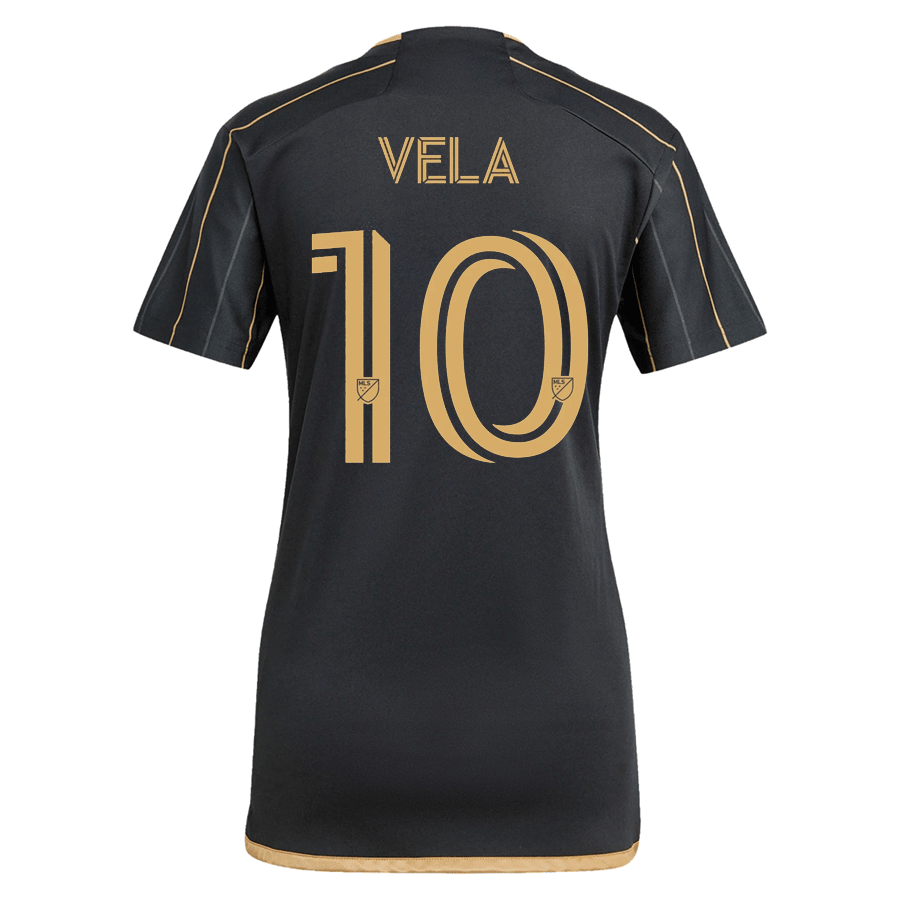 adidas Womens LAFC Carlos Vela Home Jersey 24/25 (Black/Gold) | SoccerWearhouse