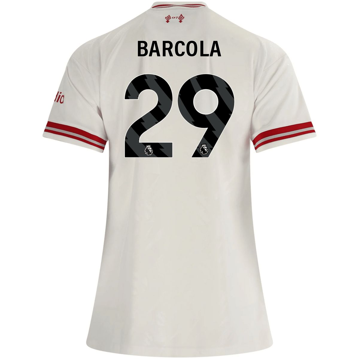 adidas Women’s Liverpool Bradley Barcola Away Jersey 26/27 (White/Red) | SoccerWearhouse