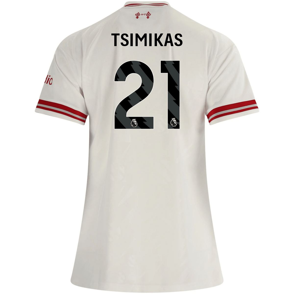 adidas Women’s Liverpool Kostas Tsimikas Away Jersey 26/27 (White/Red) | SoccerWearhouse