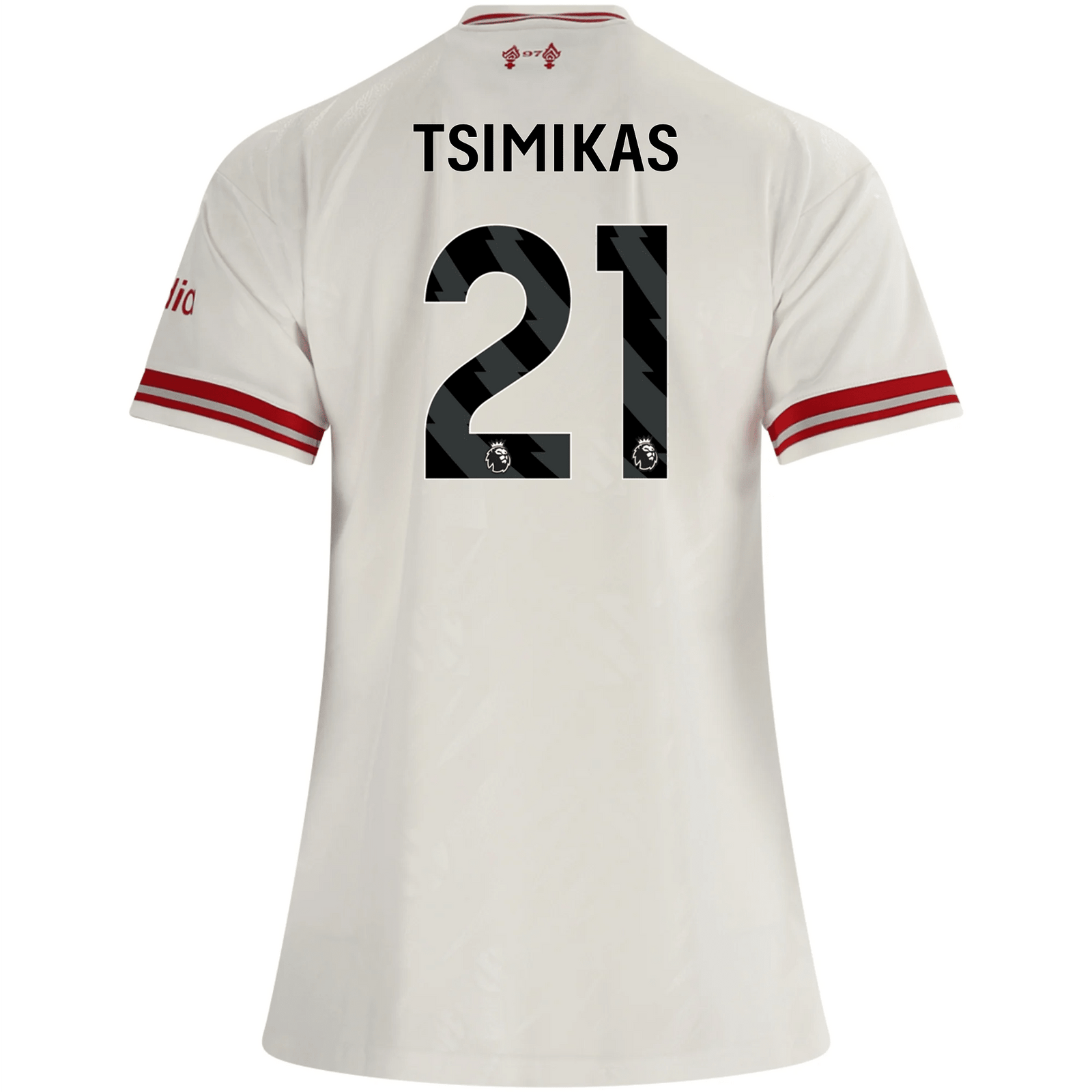 adidas Women’s Liverpool Kostas Tsimikas Away Jersey 26/27 (White/Red) | SoccerWearhouse
