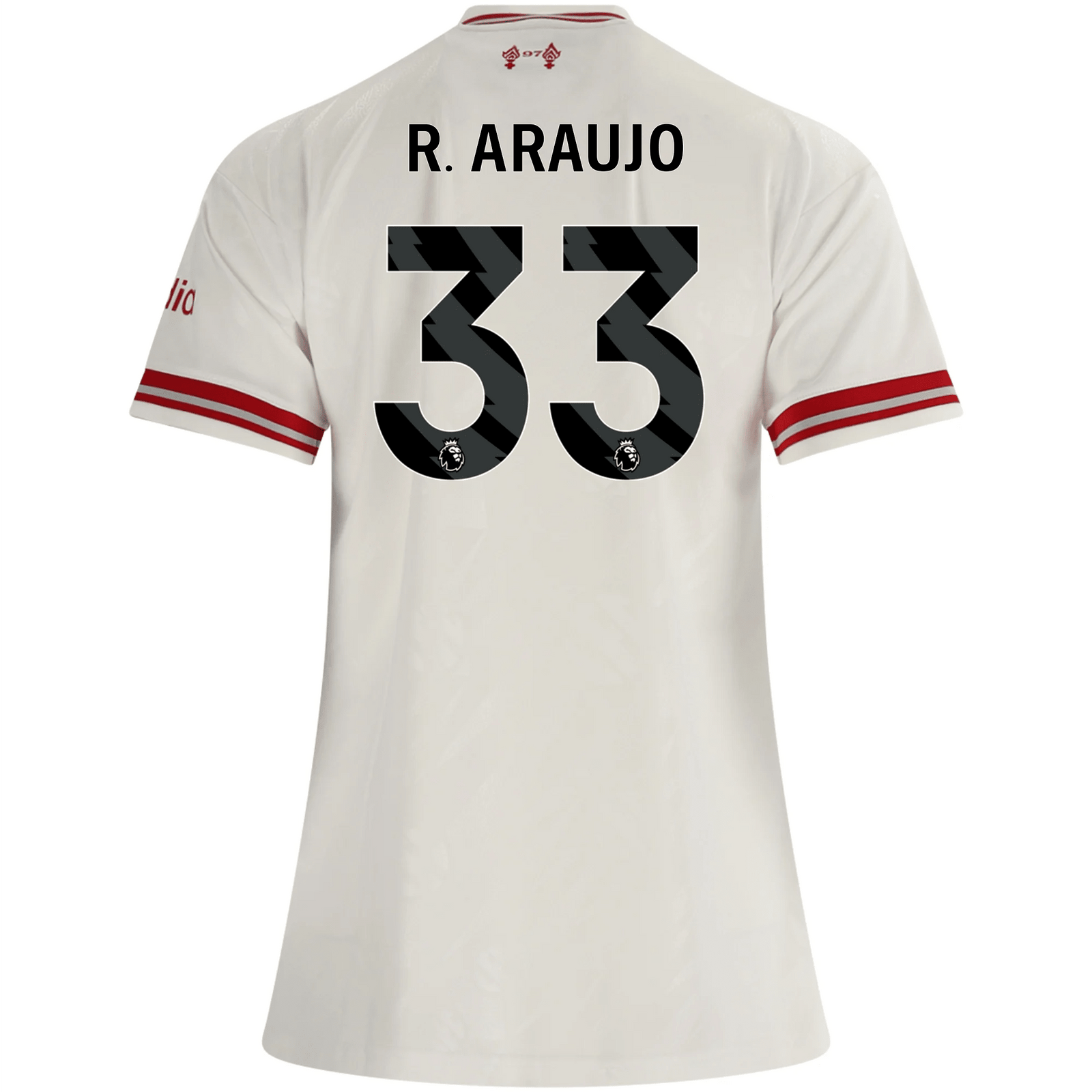 adidas Women’s Liverpool Ronald Araújo Away Jersey 26/27 (White/Red) | SoccerWearhouse